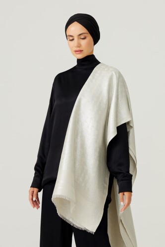 Silvery Carnation Silk Shawl Stone - 2