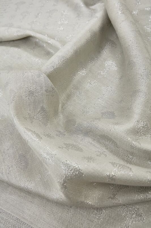 Silvery Carnation Silk Shawl Stone - 3