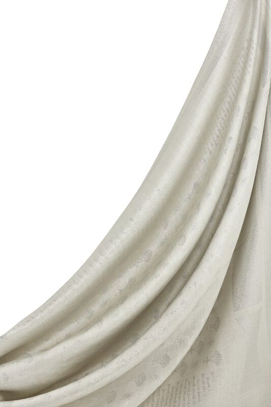 Silvery Carnation Silk Shawl Stone - 5
