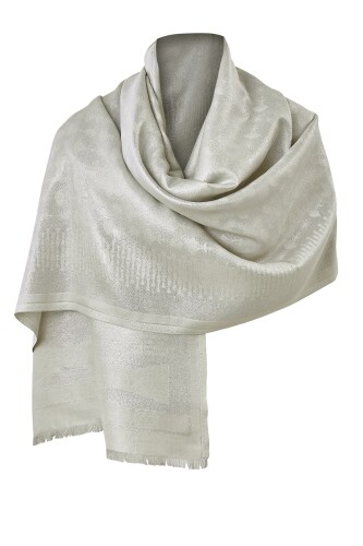 Silvery Carnation Silk Shawl Stone - 7