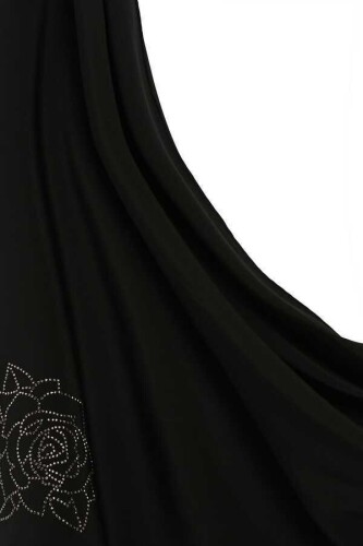 Solid Mongol Silk Shawl Black - 5