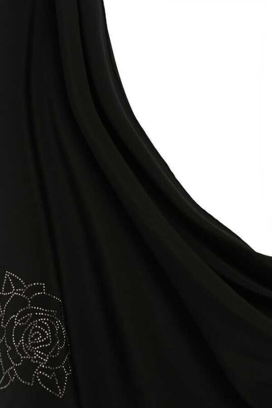 Solid Mongol Silk Shawl Black - 5