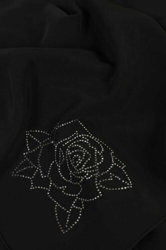 Solid Mongol Silk Shawl Black - 3