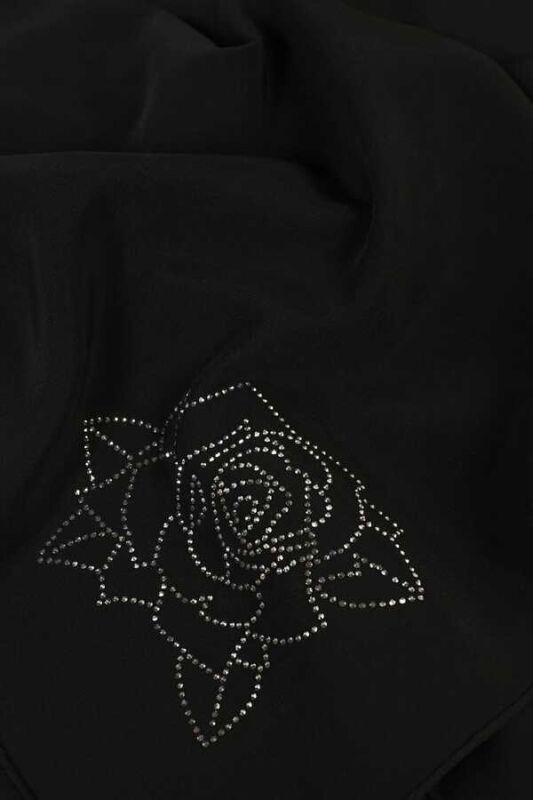 Solid Mongol Silk Shawl Black - 3