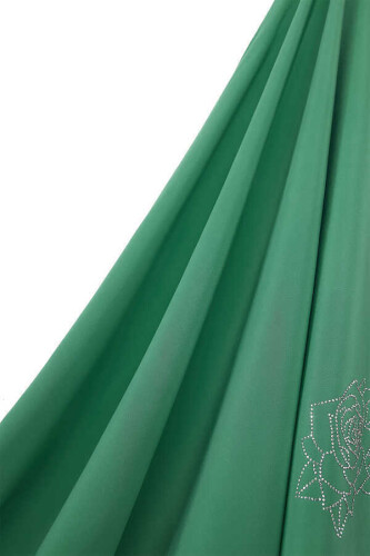Solid Mongol Silk Shawl Green - 3