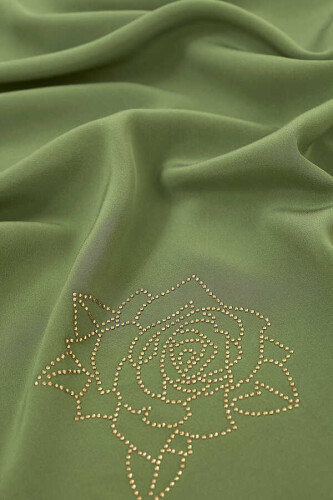 Solid Mongol Silk Shawl Khaki - 3