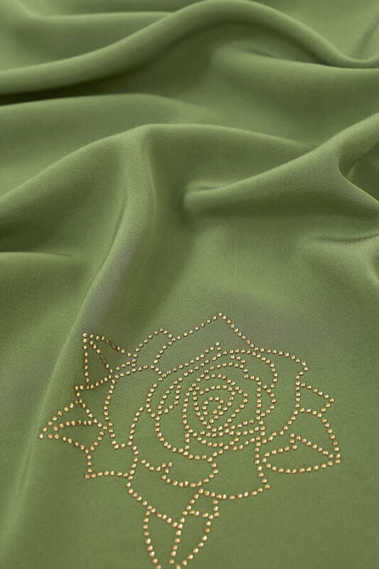 Solid Mongol Silk Shawl Khaki - 3