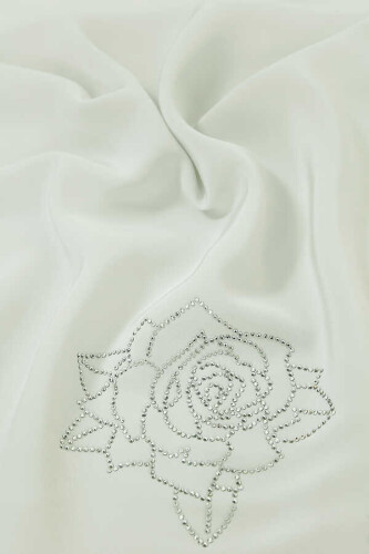Solid Mongol Silk Shawl Light Grey - 3