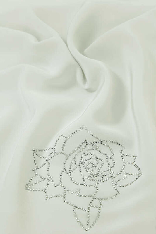 Solid Mongol Silk Shawl Light Grey - 3