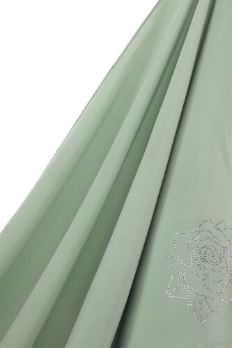 Solid Mongol Silk Shawl Pale Green - 5