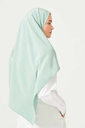 Solid Mongol Silk Shawl Pale Green - 4