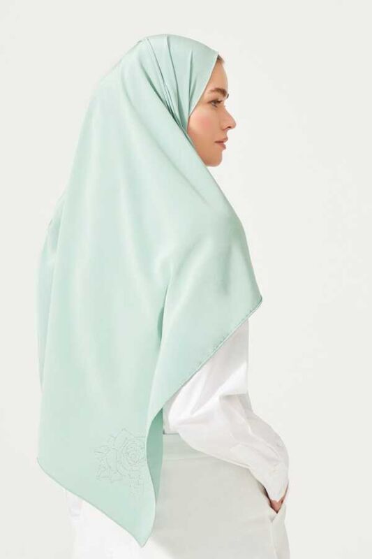 Solid Mongol Silk Shawl Pale Green - 4