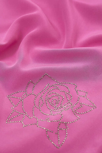 Solid Mongol Silk Shawl Pink - 3