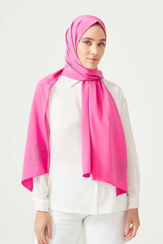 Solid Mongol Silk Shawl Pink - 2