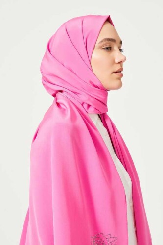 Solid Mongol Silk Shawl Pink - 4