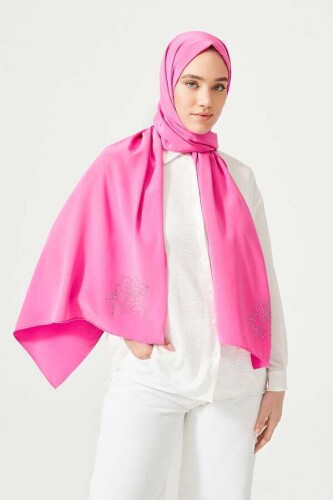 Solid Mongol Silk Shawl Pink - 6