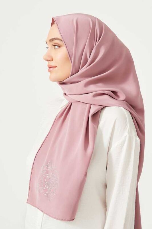 Solid Mongol Silk Shawl Rose - 4