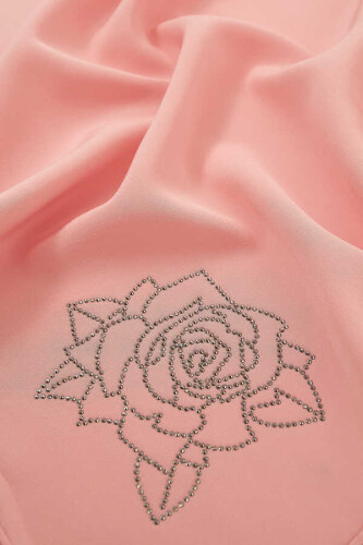 Solid Mongol Silk Shawl Salmon - 3
