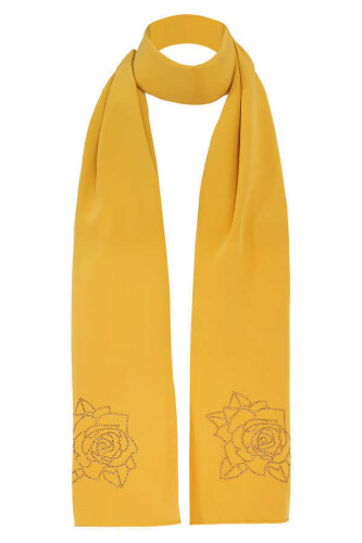 Solid Mongol Silk Shawl Yellow - 3