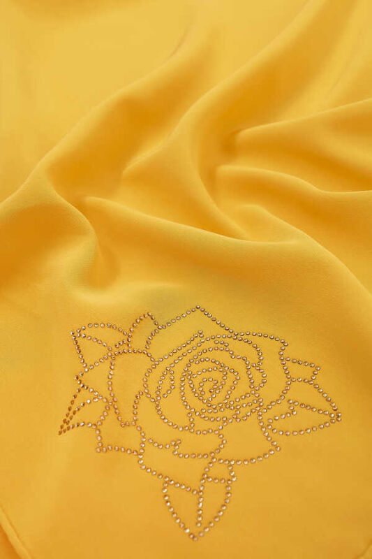 Solid Mongol Silk Shawl Yellow - 5