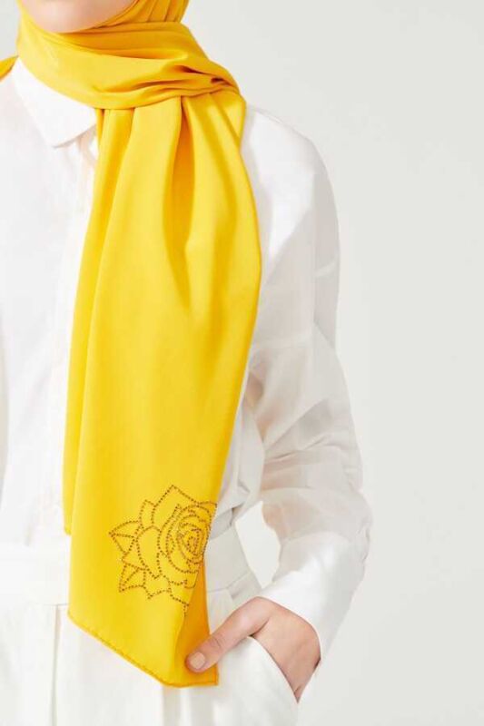 Solid Mongol Silk Shawl Yellow - 6