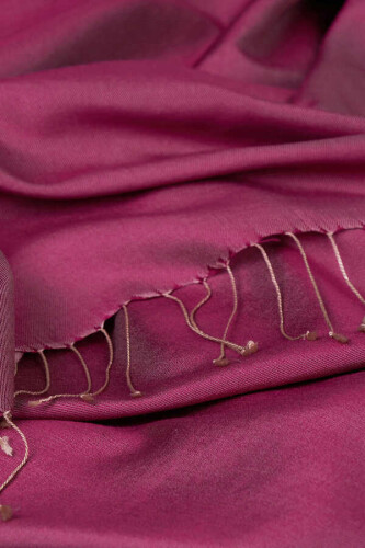 Solid Reversible Silk Shawl Fuchsia - 3