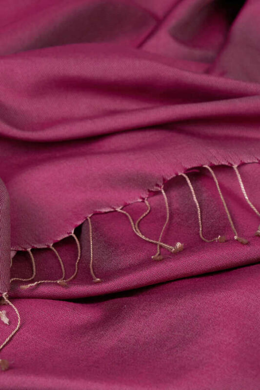 Solid Reversible Silk Shawl Fuchsia - 3