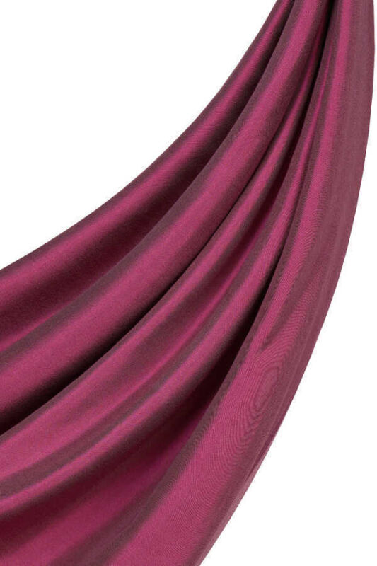 Solid Reversible Silk Shawl Fuchsia - 5