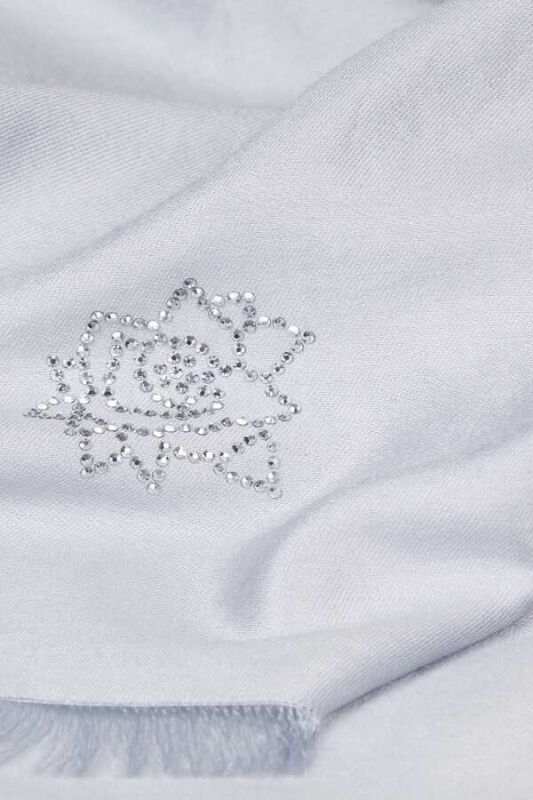 Solid Twill Silk Shawl Light Grey - 3