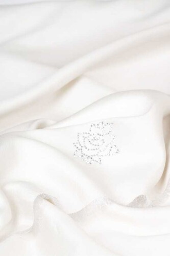 Solid Twill Silk Shawl Off White - 3