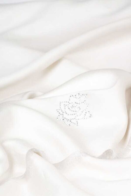 Solid Twill Silk Shawl Off White - 3