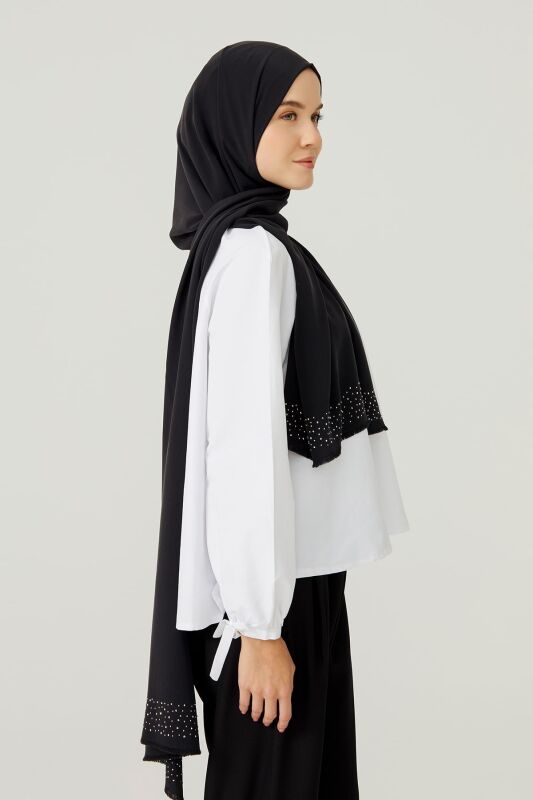Stony Silk Shawl Black - 2
