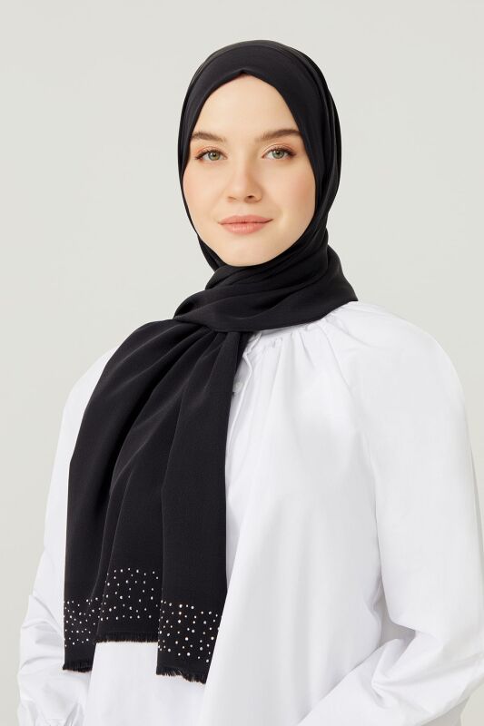 Stony Silk Shawl Black - 4