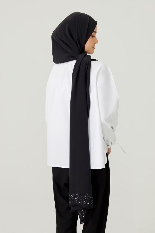 Stony Silk Shawl Black - 6
