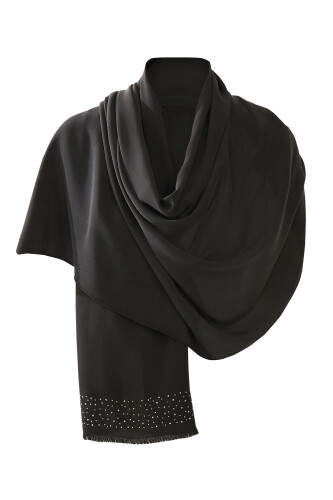 Stony Silk Shawl Black - 7