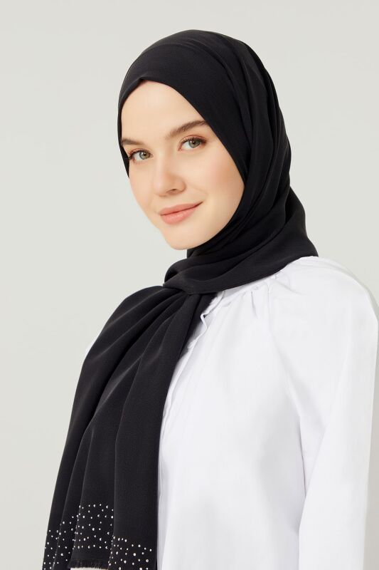 Stony Silk Shawl Black - 8
