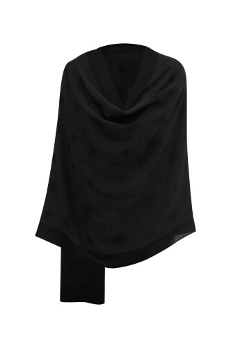Sun Cotton Silk Shawl Black - 2