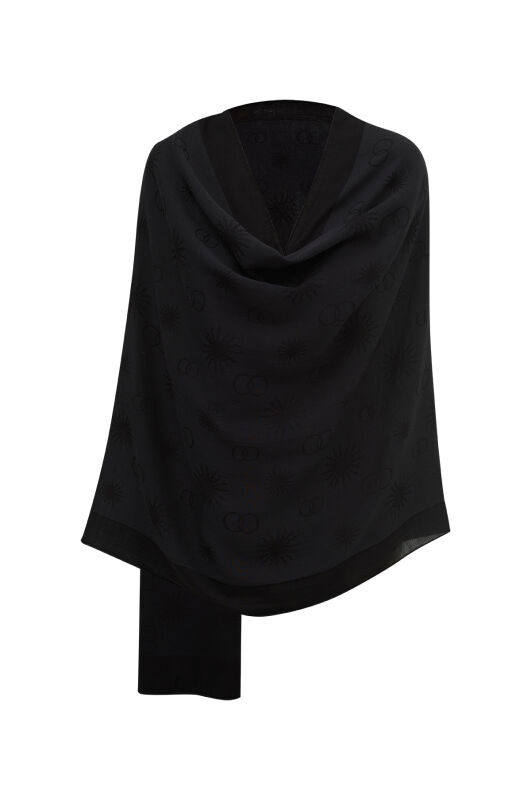 Sun Cotton Silk Shawl Black - 2