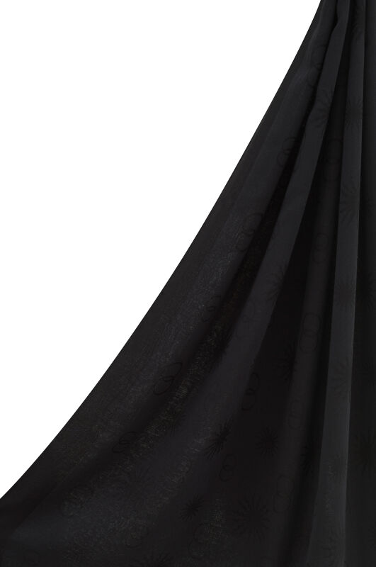 Sun Cotton Silk Shawl Black - 3