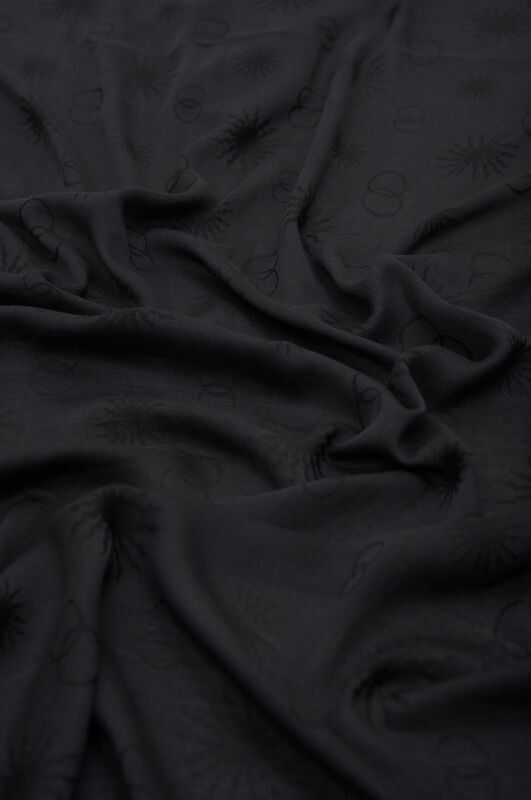 Sun Cotton Silk Shawl Black - 4