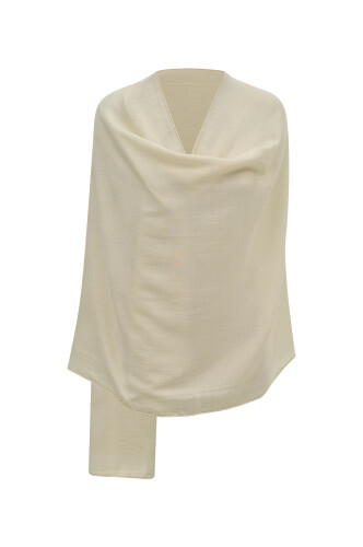 Sun Cotton Silk Shawl Cream - 4
