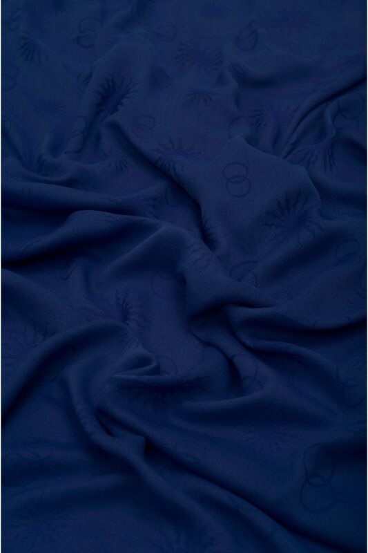Sun Cotton Silk Shawl Navy - 2