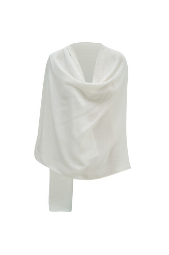 Sun Cotton Silk Shawl White - 4