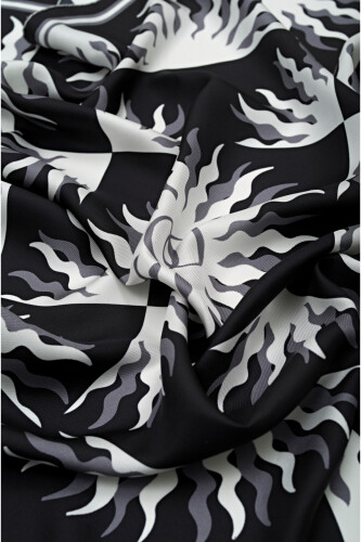 Sun Logo Silk Scarf Black - 2