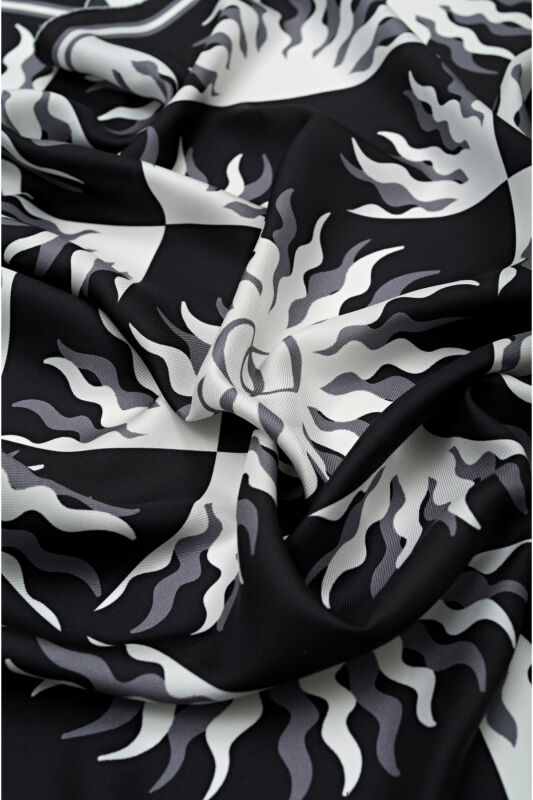 Sun Logo Silk Scarf Black - 2