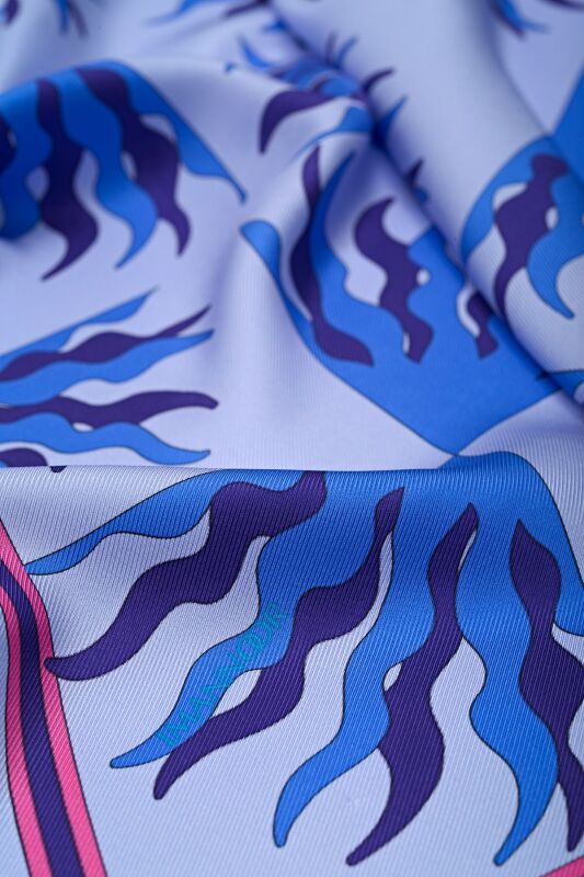 Sun Logo Silk Scarf Indigo - 2