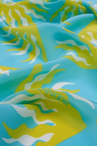 Sun Monogram Silk Shawl Green - 2