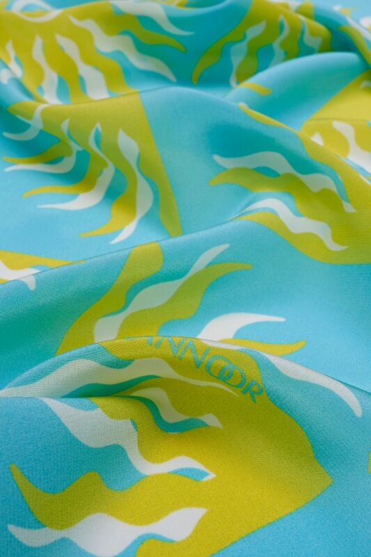 Sun Monogram Silk Shawl Green - 2