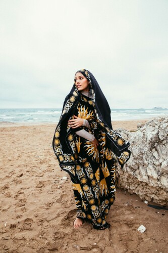 Sun Silk Caftan Black - 5