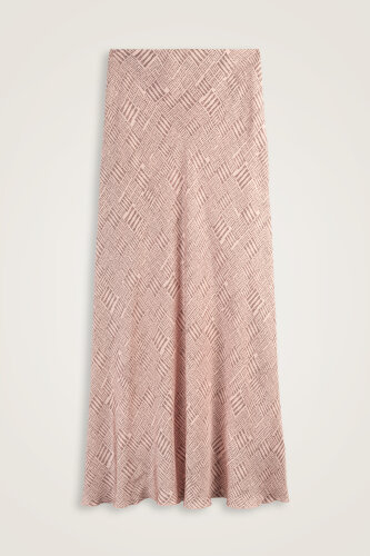 Taş Duvar Pudra Tivil İpek Verev Etek - Imannoor